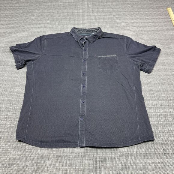 Kuhl Shirt Mens‎ XL Grey Button Up Organic Cotton Short Sleeve Gorp Casual - Picture 1 of 11
